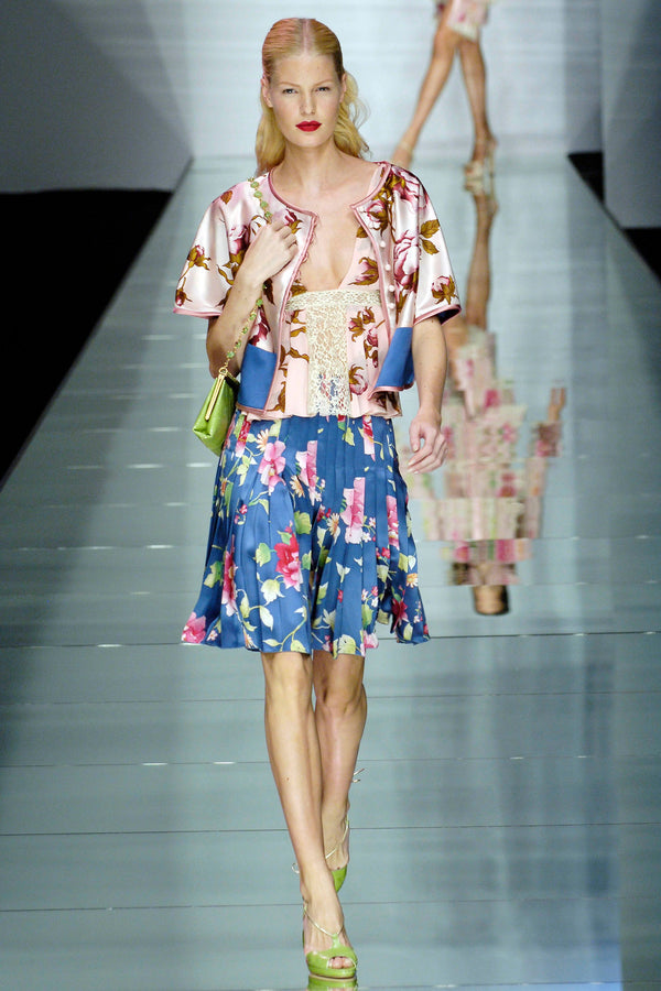 Valentino S/S 2006 Ivory Floral-Print Lace-Panelled Camisole Top