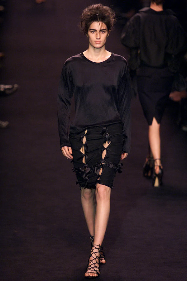Yves Saint Laurent by Tom Ford F/W 2002 Ribbon Tie Silk Skirt