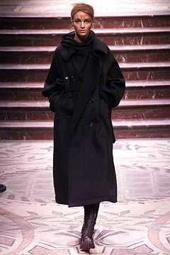 Yohji Yamamoto Fall 2002 Oversized Belted Double Breasted Wool Coat