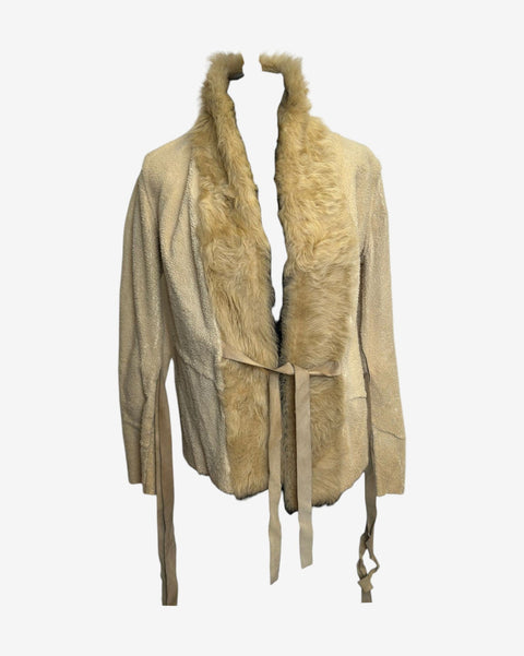 Dolce & Gabbana F/W 2001 Shearling Lamb Fur Wrap Jacket