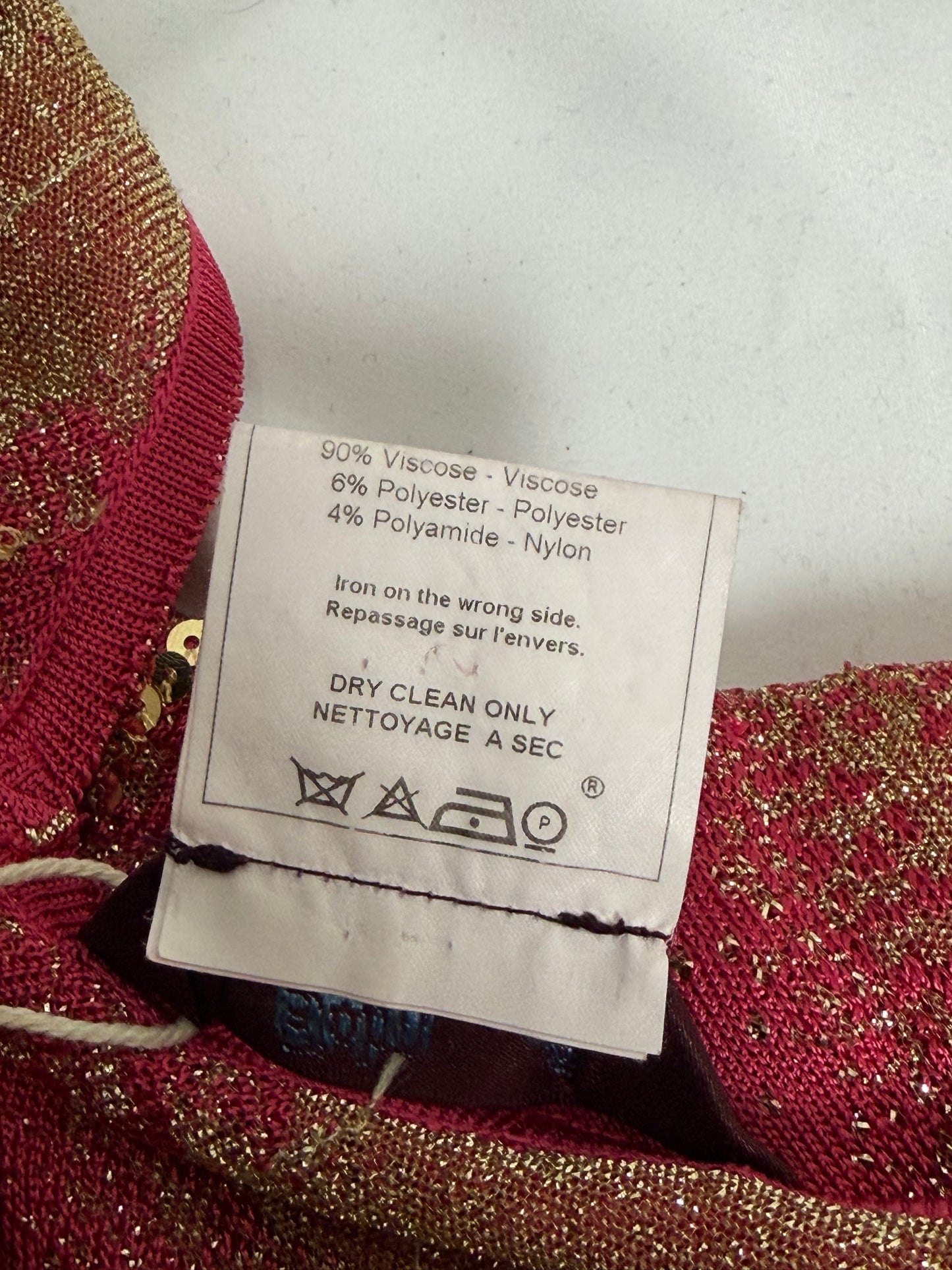 John Galliano Spring 2001 Fuchsia and Gold Metallic Bias Cut Slip Gown