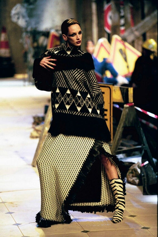 John Galliano Fall 1999 Mohair Angora Printed Jacket