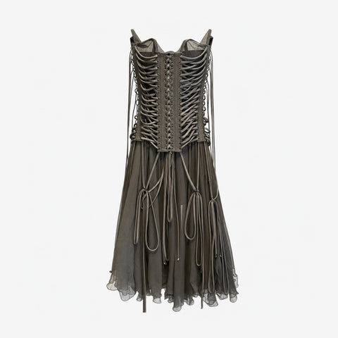 Dolce & Gabbana S/S 2018 Lace-Up Black Corset Dress