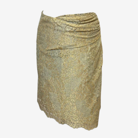 Blumarine S/S 2005 Metallic Lace Wrap Skirt