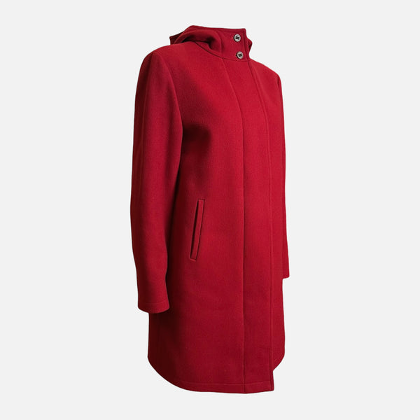 Miu Miu F/W 2000 Red Hooded Midi Coat