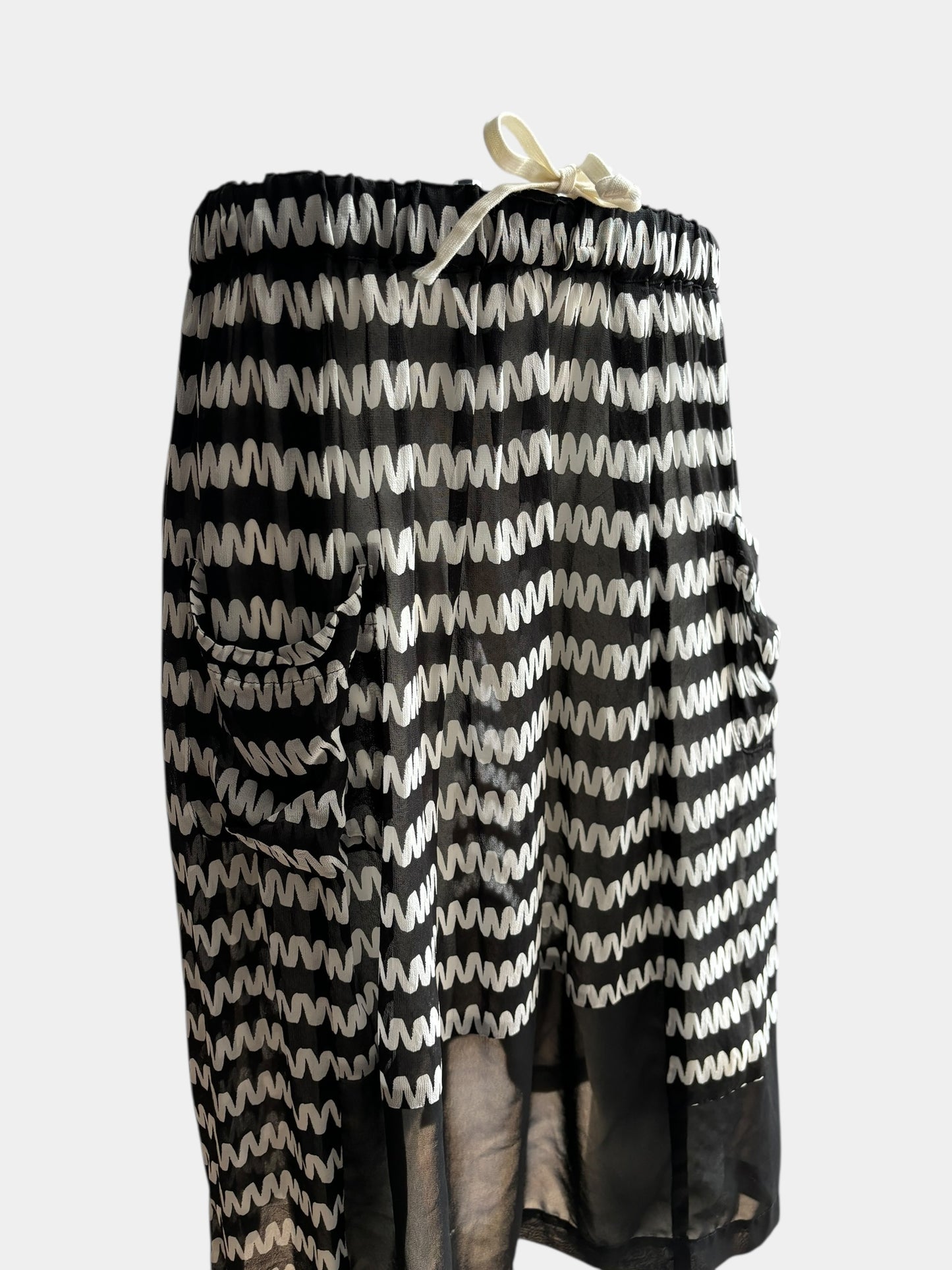 Comme Des Garcons SS11 Sheer Transparent Pencil Printed Skirt