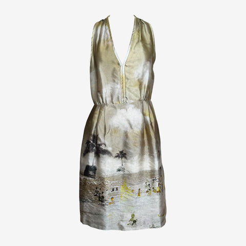 Prada S/S 2010 Silk Printed Halter Dress