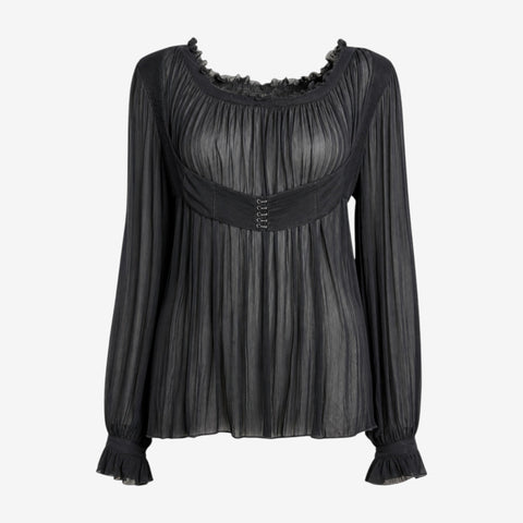 Alexander McQueen F/W 2004 Black Silk Blouse