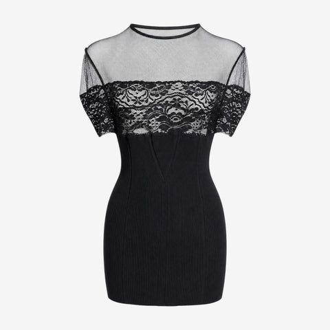 Jean Paul Gaultier F/W 2005 Mesh and Lace Midi Dress