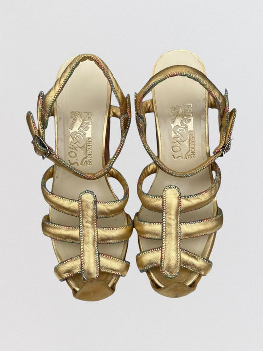 Salvatore Ferragamo 1939 Iconic Rainbow Limited Edition Platform Sandals