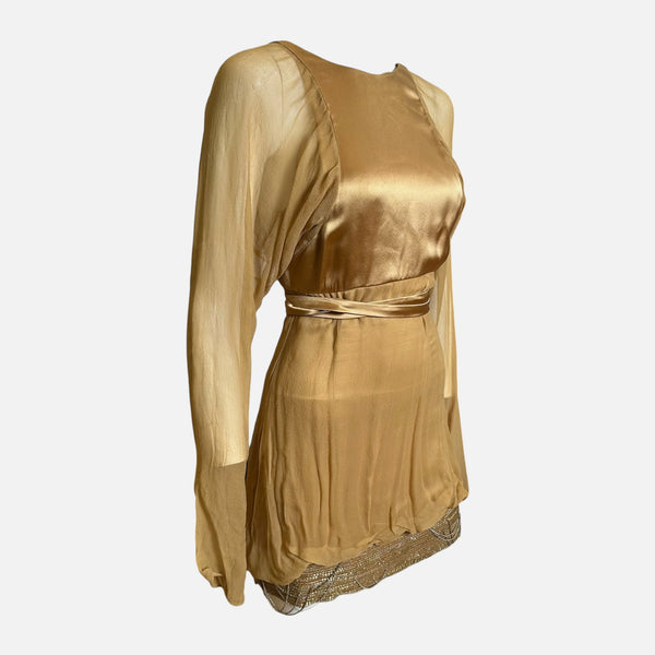 Gucci F/W 2006 Sheer Silk-Panelled Chain-Embellished Mini Dress