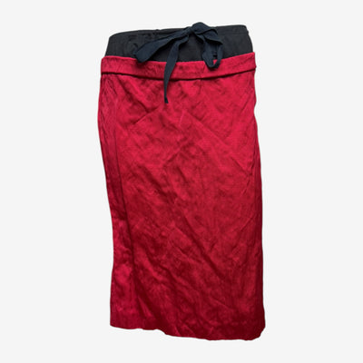 Prada S/S 2009 Red Crinkled Midi Skirt