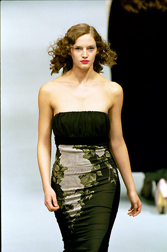 Blumarine F/W 1999 Sheer Black Floral Midi Dress