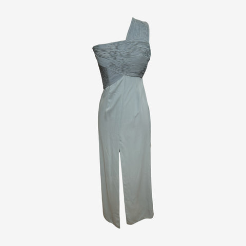 Giorgio Armani S/S 1994 One-Shoulder Grey Silk Evening Dress