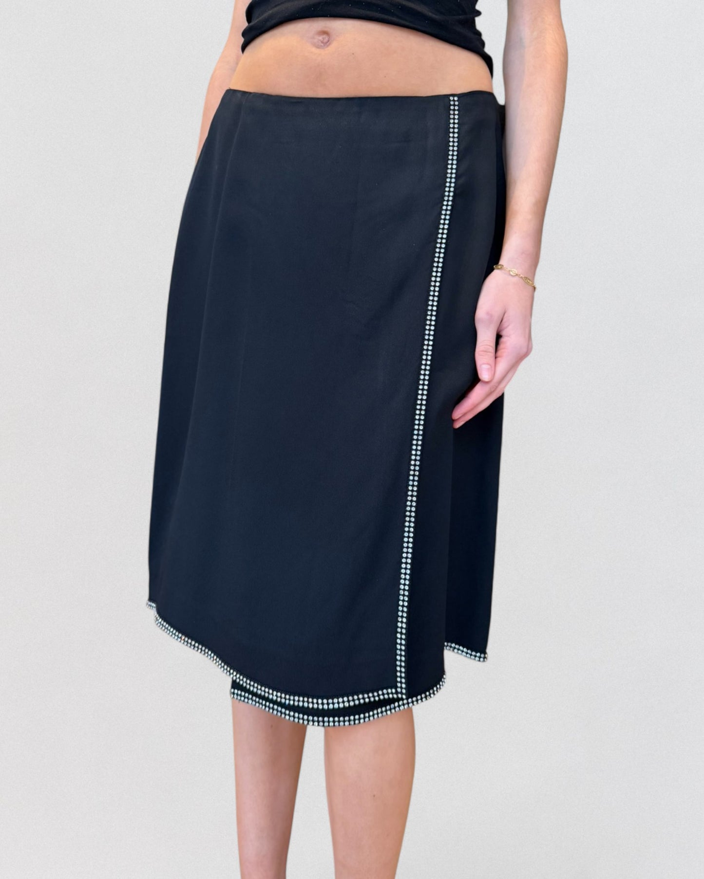 Martin Margiela SS2006 Black Skirt with Rhinestone Trim