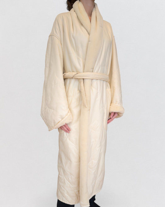 Thierry Mugler Early 1980s Faux Fur Shearling Bathrobe Coat
