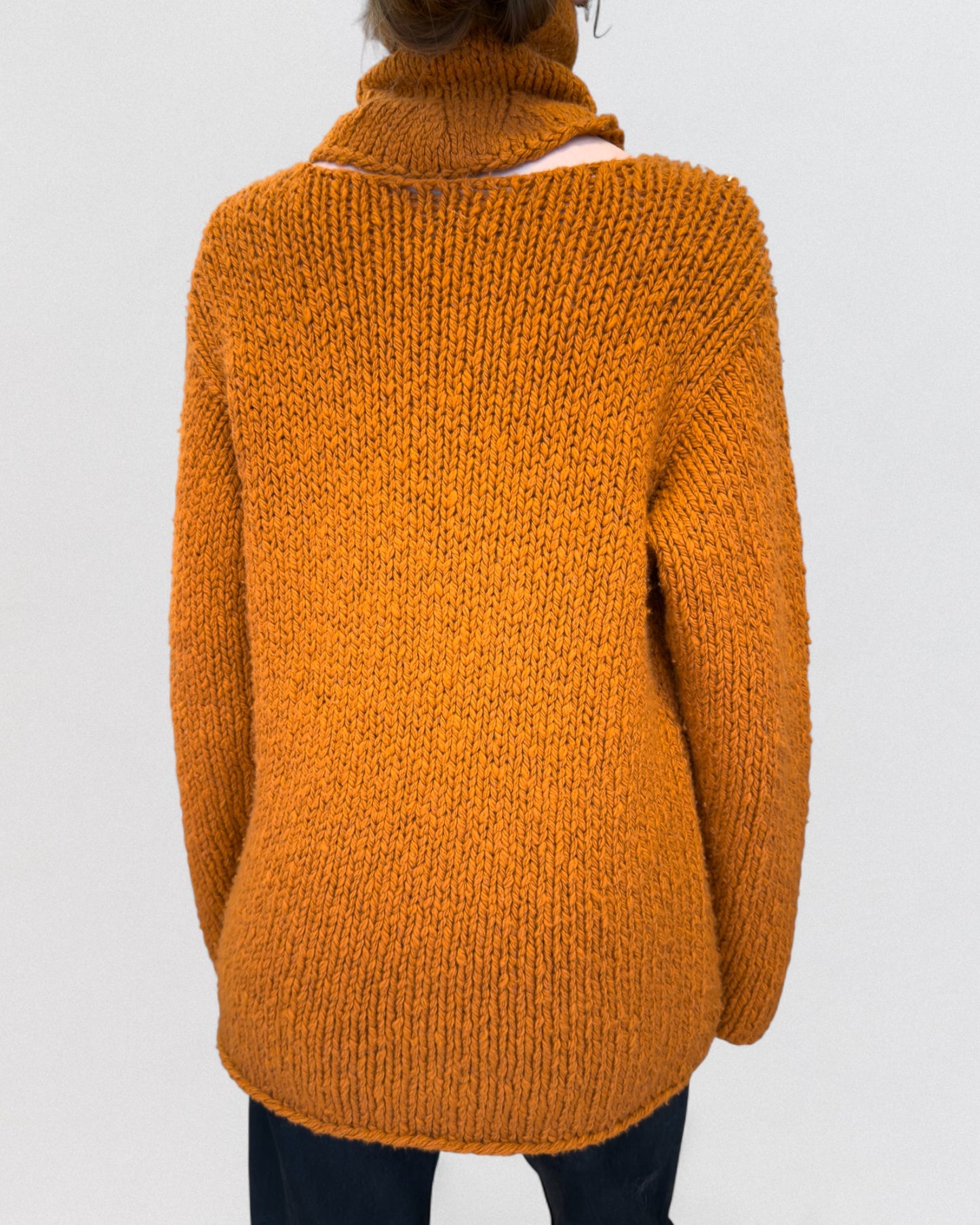 Hermès by Martin Margiela Fall 2000 Orange Cashmere Turtleneck Sweater