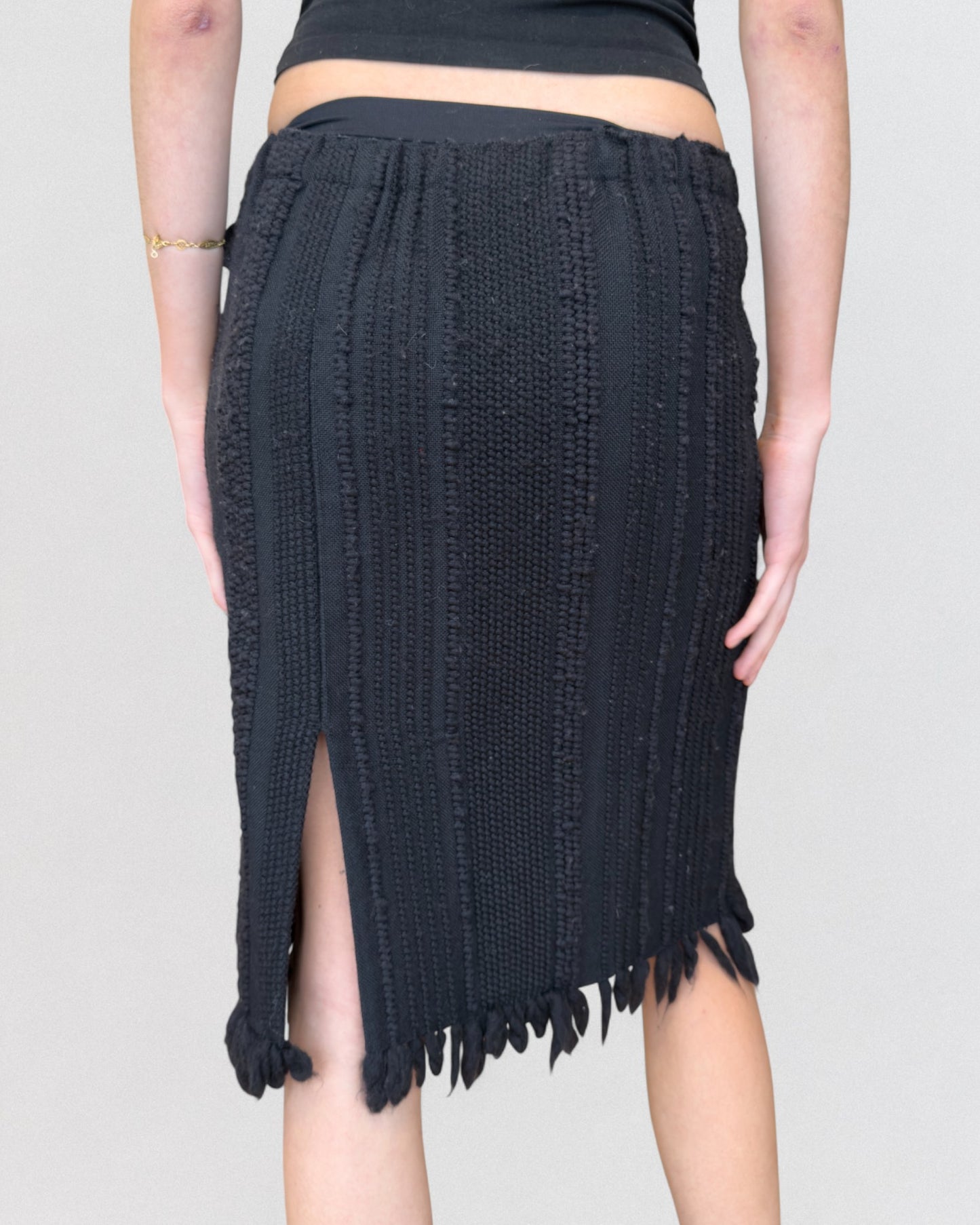 Gucci by Tom Ford Fall 2002 Wool and Fox Fur Coat and Skirt Ensemble