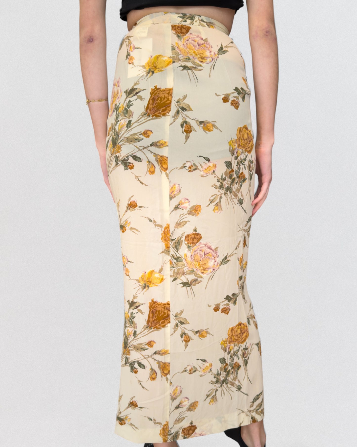 Dolce & Gabbana Spring 1997 Long Silk Floral Skirt