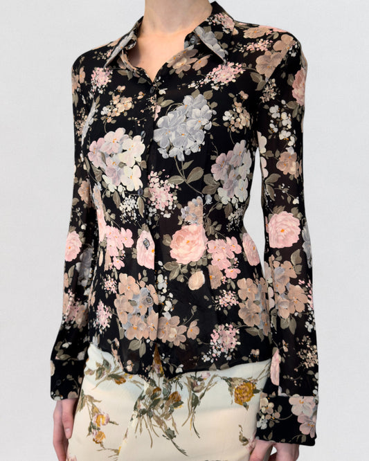 Dolce & Gabbana Spring 1997 Sheer Floral Shirt