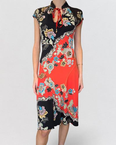 Roberto Cavalli Spring 2003 Cheongsam Chinoiserie Dress