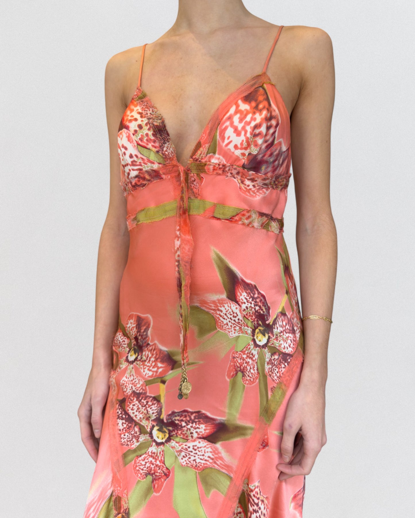 Roberto Cavalli Fall 2004 Silk Floral Mini Dress