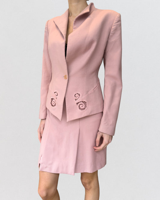 Alexander McQueen Spring 1999 "No. 13" Cutout Pink Ensemble