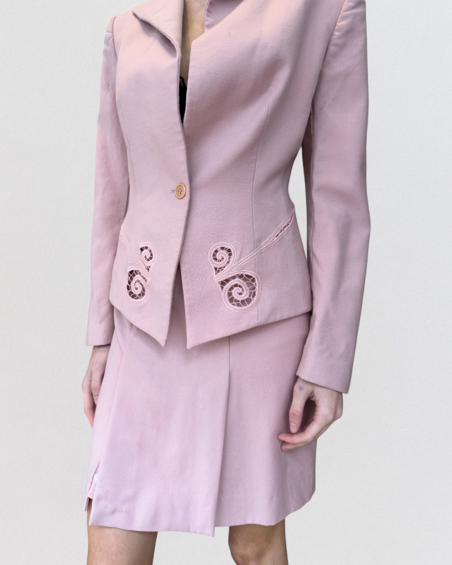 Alexander McQueen Spring 1999 "No. 13" Cutout Pink Ensemble