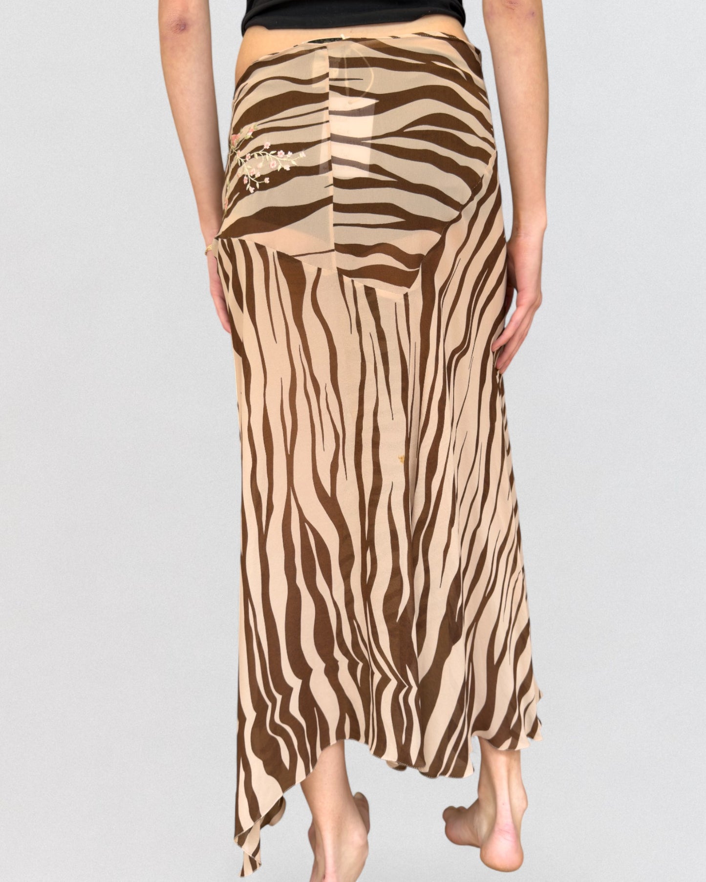 Blumarine Spring 2000 Zebra Print Skirt