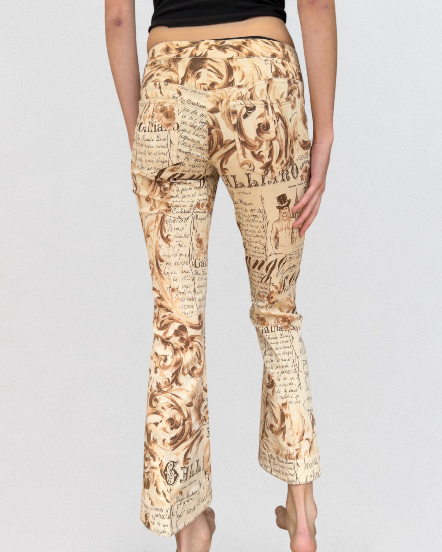 John Galliano Spring 2006 Newspaper Printed Capri Jeans