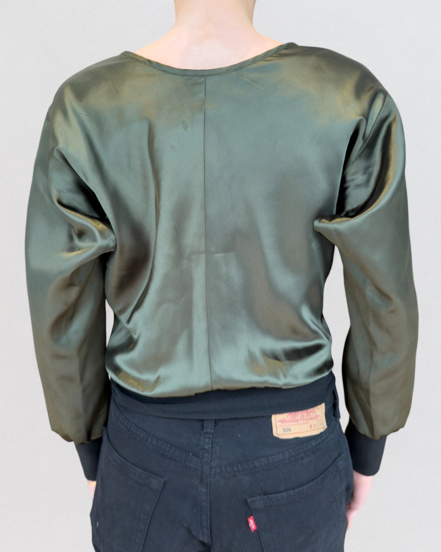 Yohji Yamamoto Spring 2002 Zipped Silk Bomber Jacket