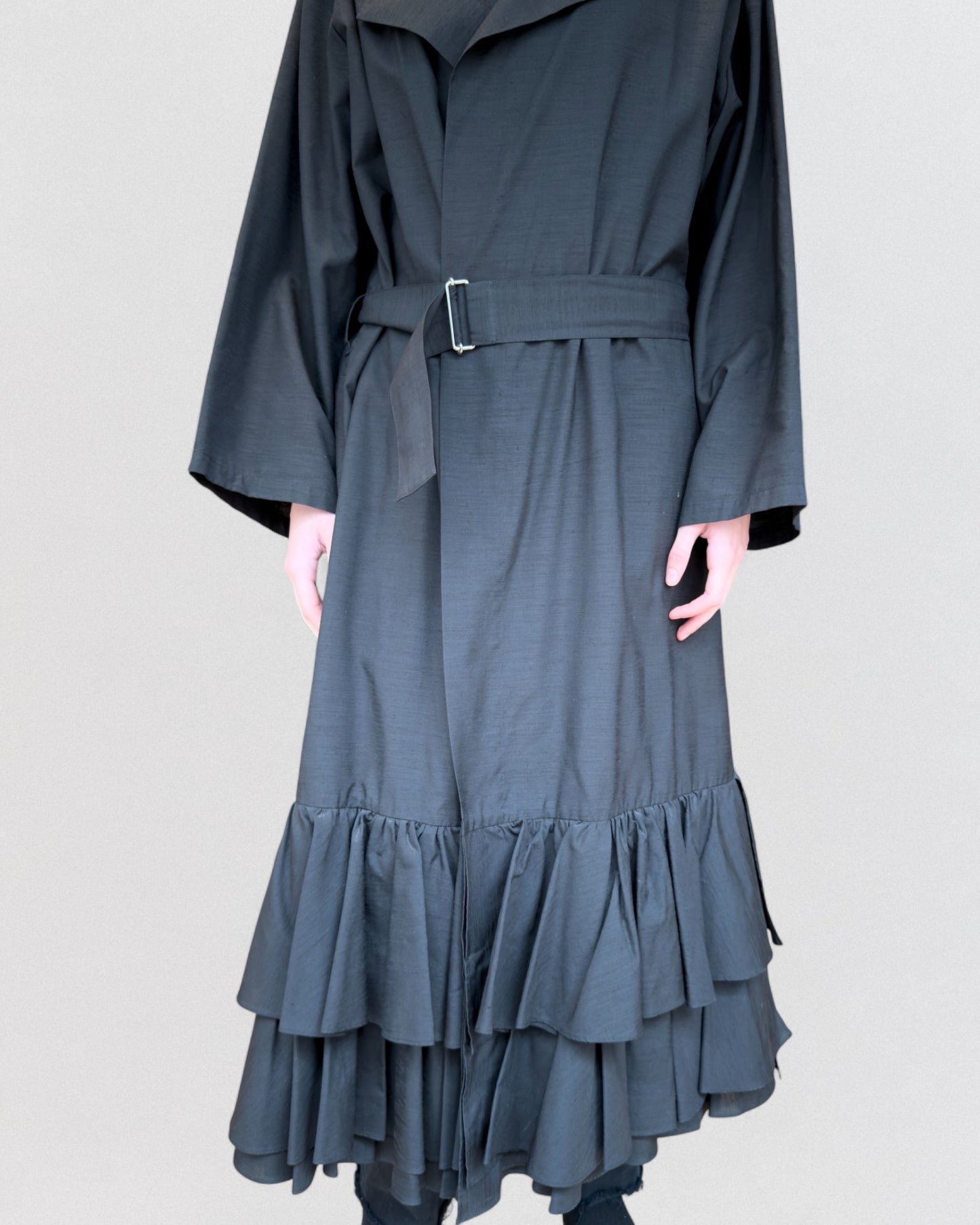 Yohji Yamamoto Spring 1999 Ruffled Linen Coat