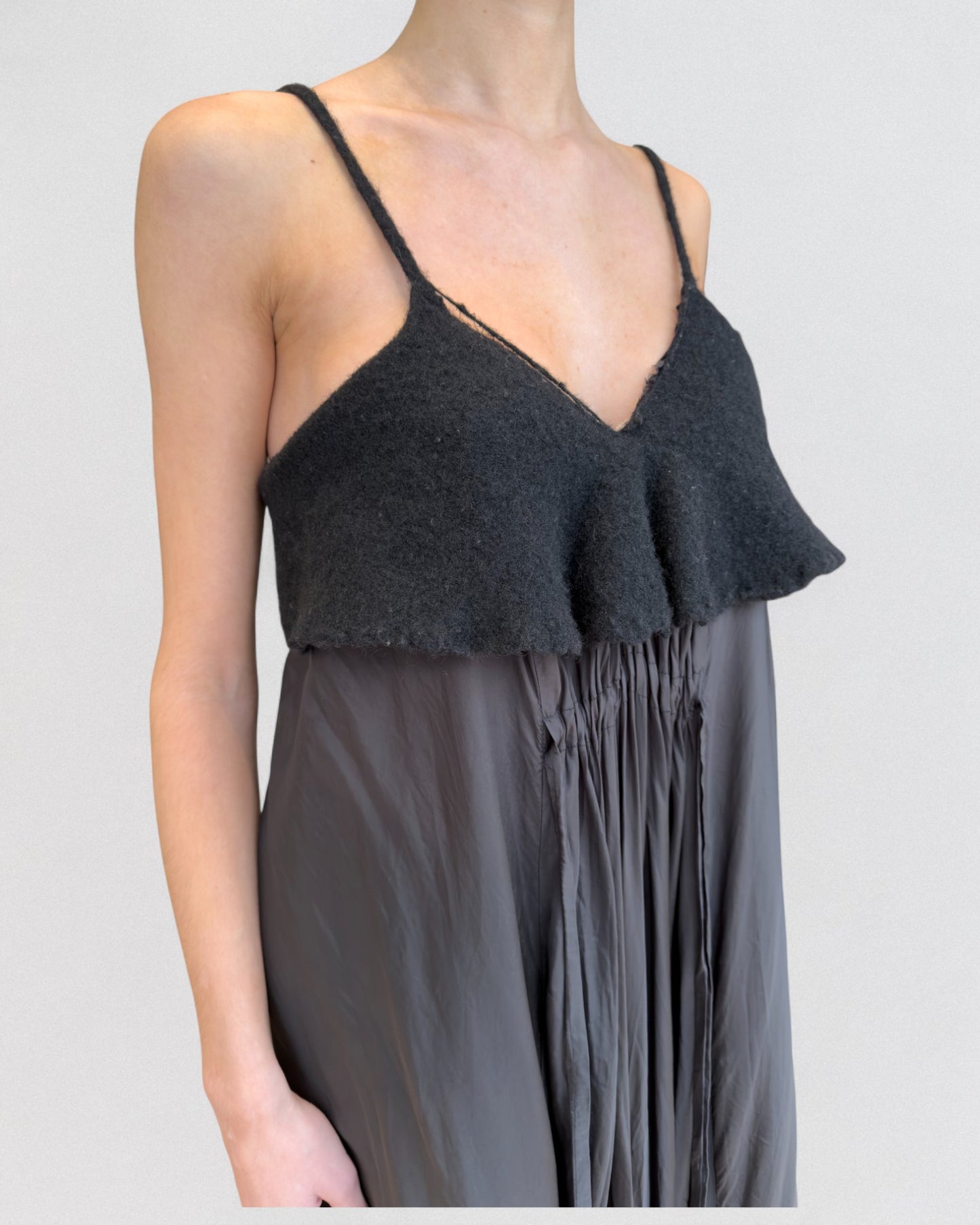 Comme des Garçons Fall/Winter 1994 Black Boiled Wool Maxi Dress