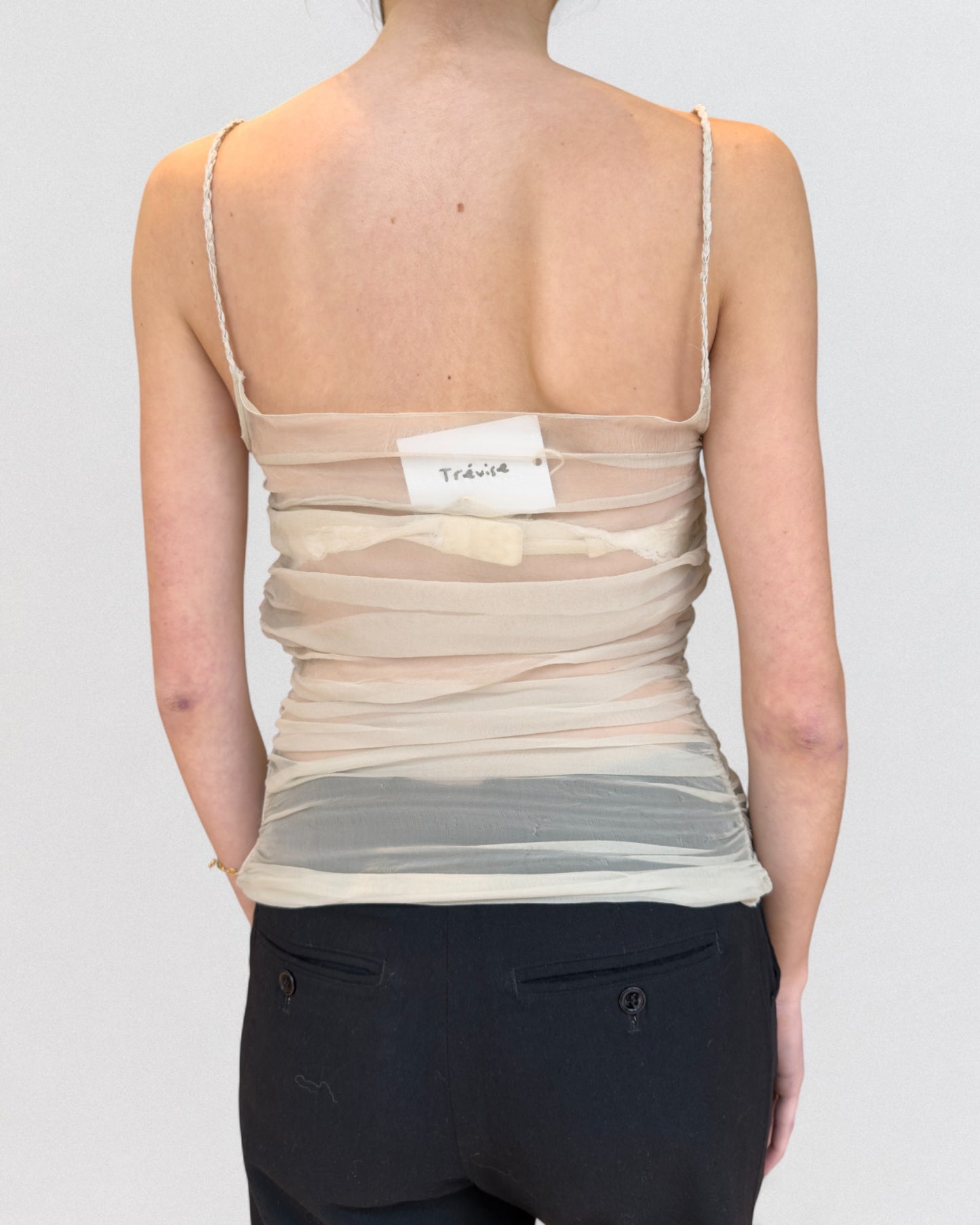 Dolce & Gabbana Spring 2003 Sheer Ruched Mesh Camisole