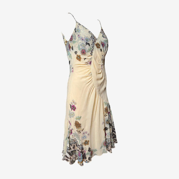Roberto Cavalli S/S 2003 Chinoiserie Print Silk Slip Dress