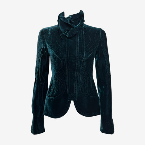 Gucci F/W 2005 Deep Green Velvet Riding Jacket