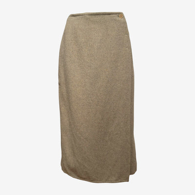 Hermès by Martin Margiela F/W 2000 Taupe Alpaca Wrap Midi Skirt