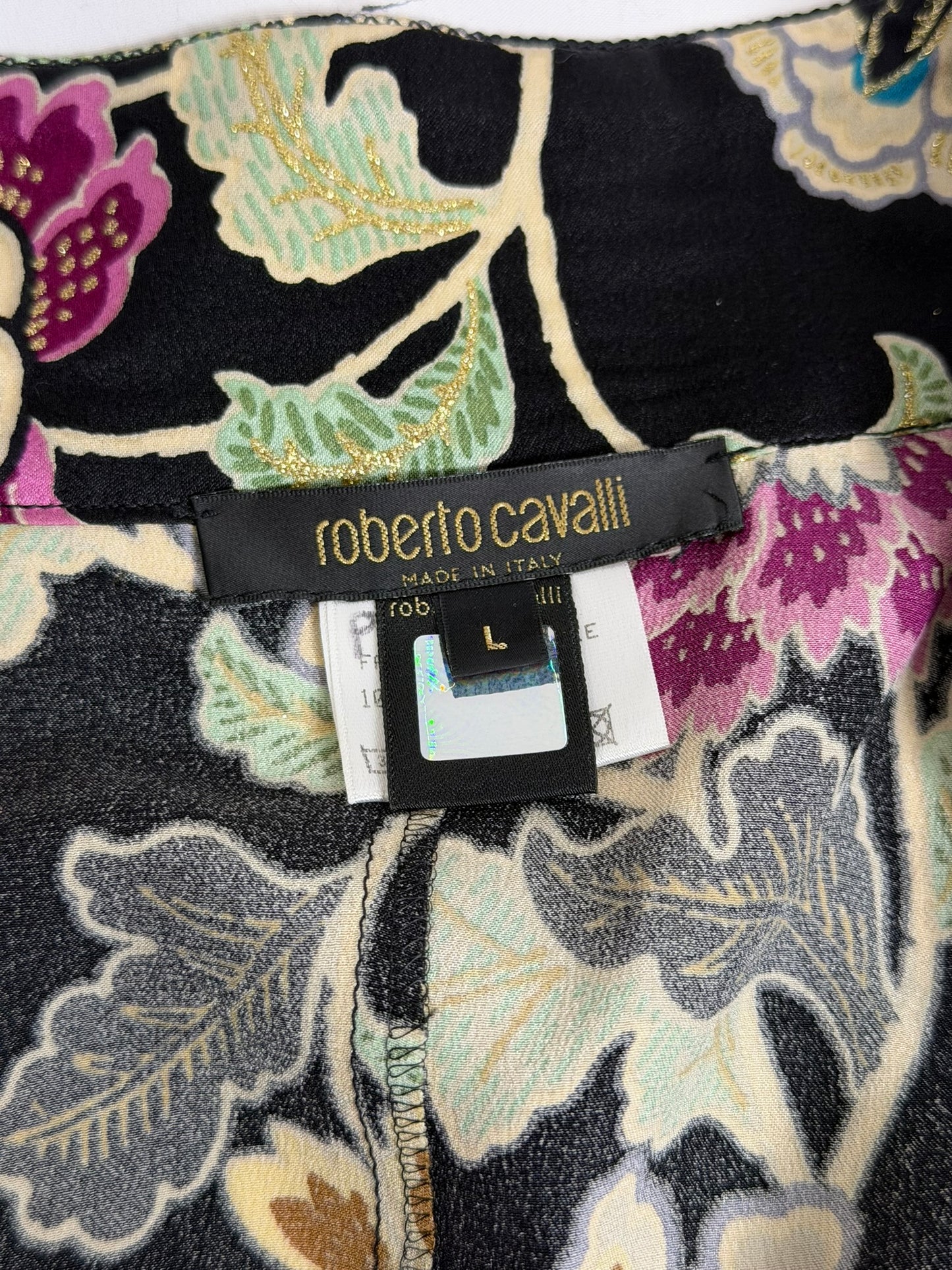 Roberto Cavalli Spring 2003 Chinoiserie Cheongsam Silk Yellow Mini Dress