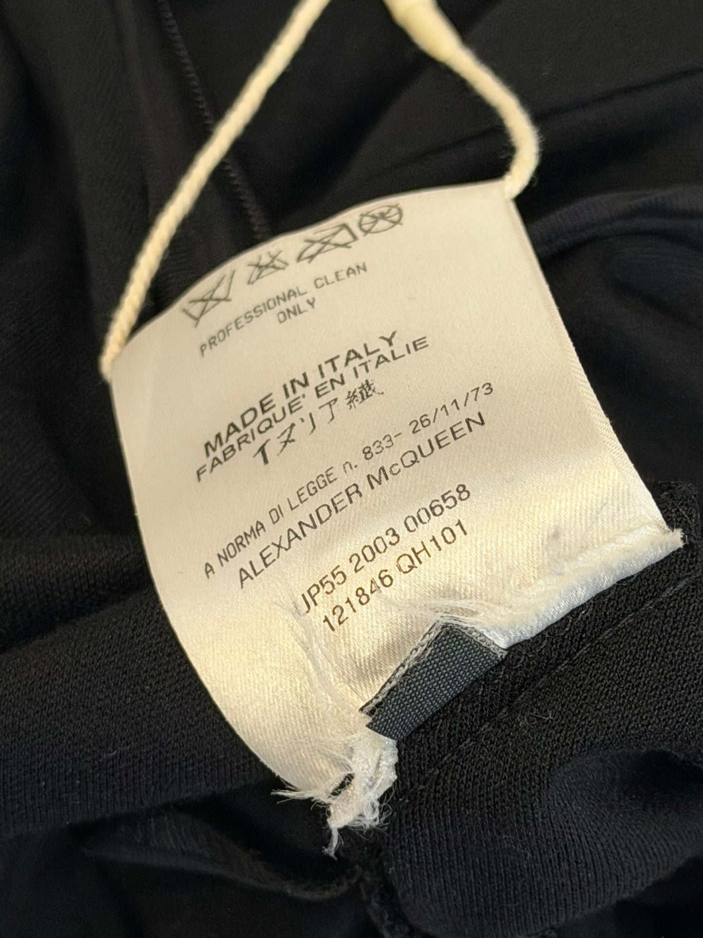 Alexander McQueen F/W 2003 Black Draped Leather-Cup Dress