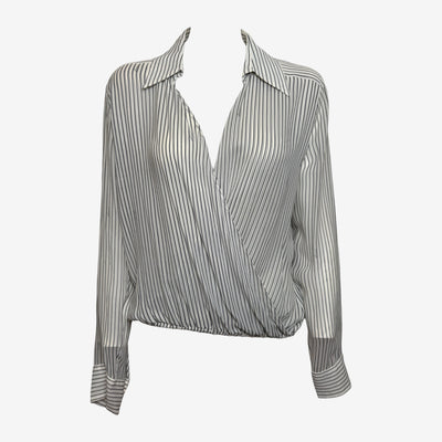 Gucci S/S 2002 Striped Silk Wrap Blouse