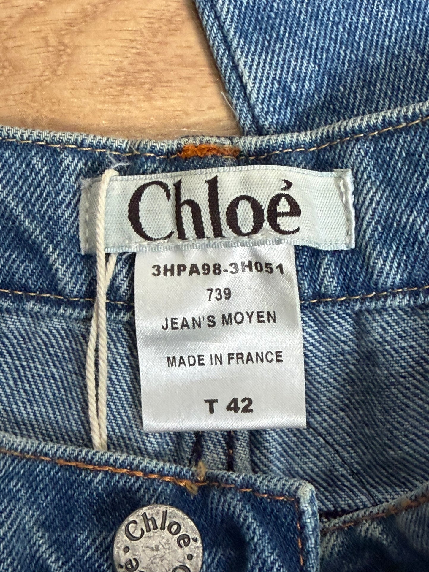 Chloé by Phoebe Philo F/W 2003 Tiger and flowers Collage Appliqué Denim Jeans