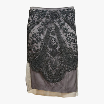 Gucci F/W 2005 Embellished Beaded Mesh Pencil Skirt