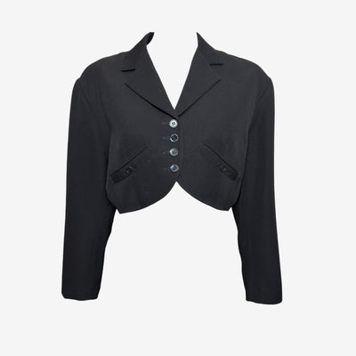 Alaïa S/S 1988 Black Cropped Notch-Lapel Blazer