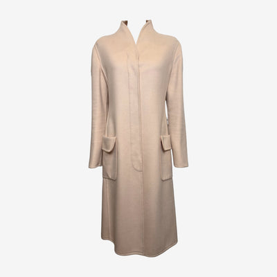 Alexander McQueen F/W 2004 Beige Open-Front Stand-Collar Midi Coat