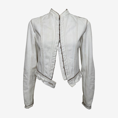 Alexander McQueen S/S 2003 White Corseted Denim Jacket