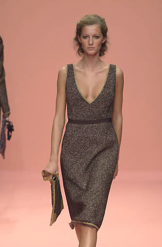 Prada F/W 2000 Tweed Midi Dress