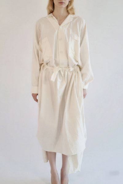 Yohji Yamamoto S/S 1983 Ivory Draped Oversized Overall Dress