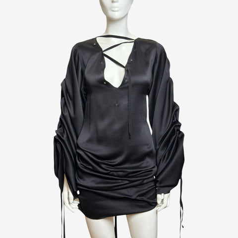 Gucci by Tom Ford FW2002 Lace Bondage Silk Mini Dress