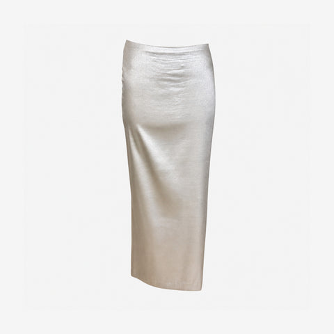 Dolce & Gabbana F/W 1998 Silver Metallic Maxi Skirt
