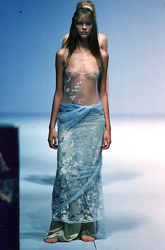 Roberto Cavalli Spring 1998 Sheer Floral Maxi Dress